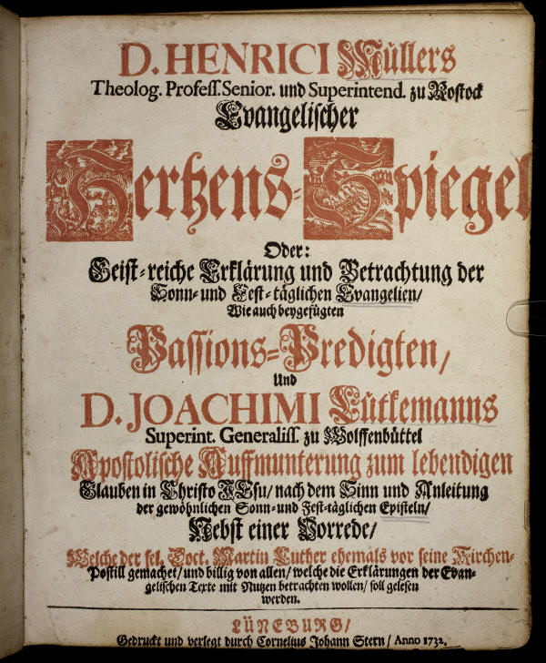 Muller Hertzensspiegel - titlepage 1732