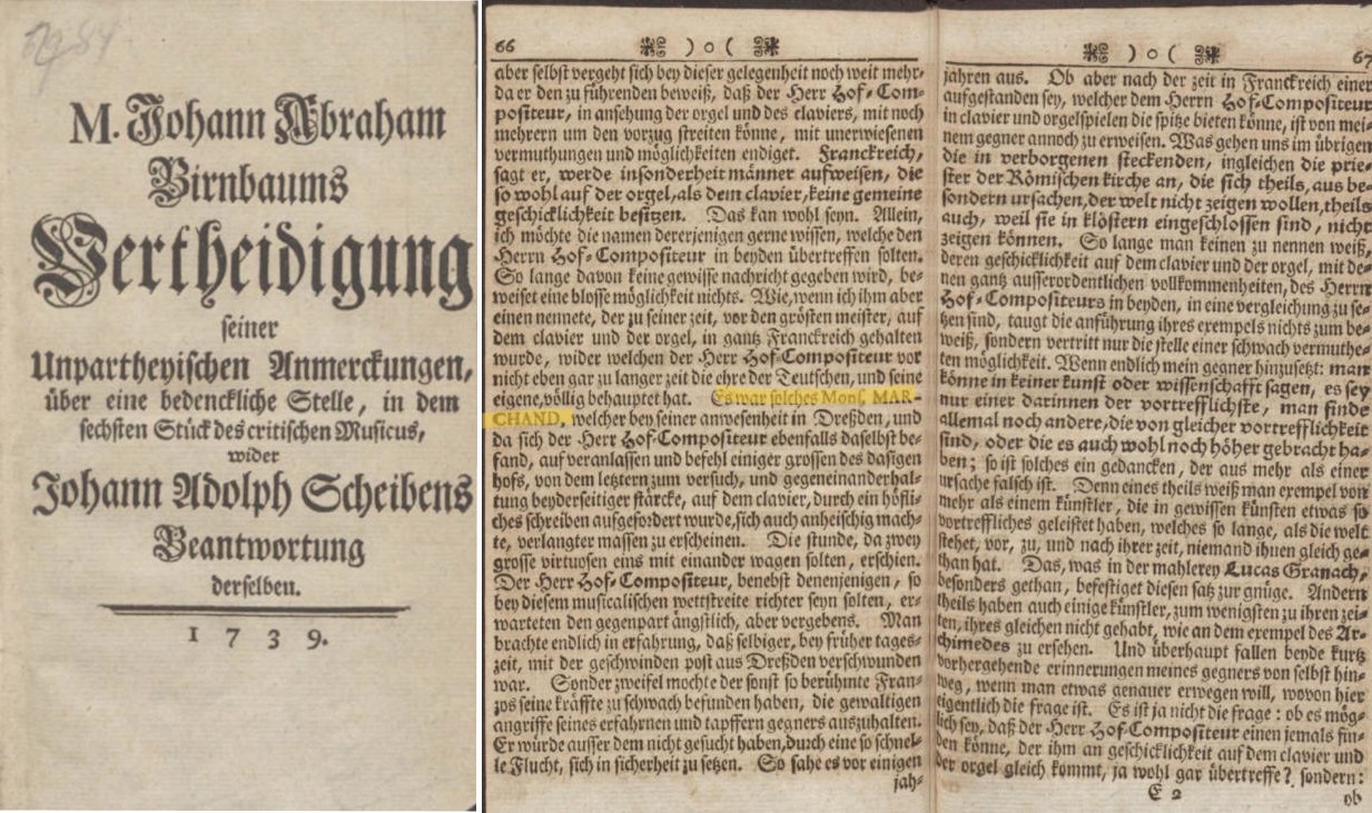 Birnbaum - Vertheidigung Bach-<i>Marchand</i>